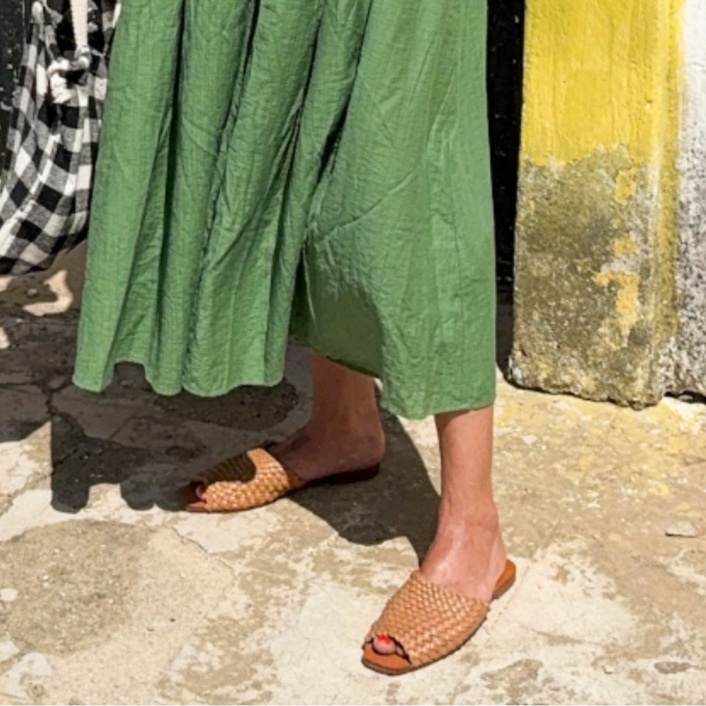 EITHER/OR leather woven sandals